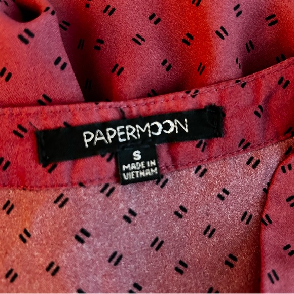 Papermoon By Stitch Fix Womens Patterned V-Neck Top Blouse 3/4 Sleeve Size S - Picture 9 of 10